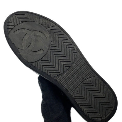 Chanel Sneakers CC Logo 38 Calfskin Shoes Black — view 8
