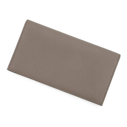 Hermes Bifold Wallet Citizen Twill Long Etain Silver Epsom