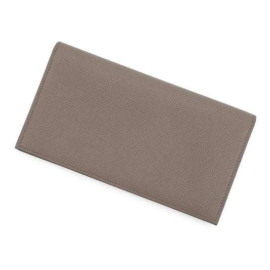 Hermes Bifold Wallet Citizen Twill Long Etain Silver Epsom
