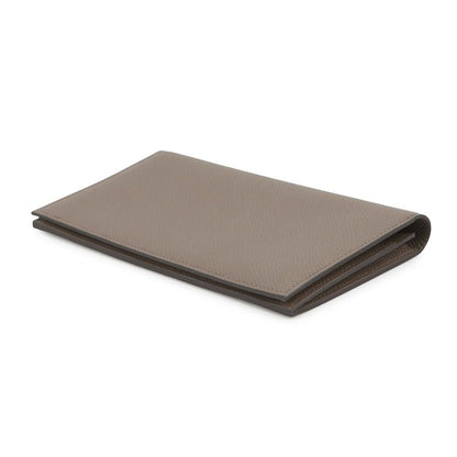 Hermes Bifold Wallet Citizen Twill Long Etain Silver Epsom — view 2