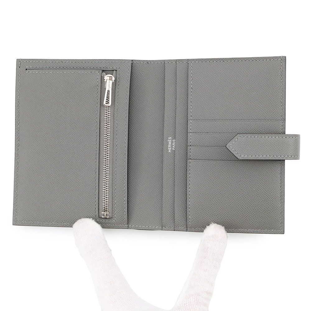 Hermes Bifold Wallet Bearn Compact Grimeia Silver Vo Madame — view 4
