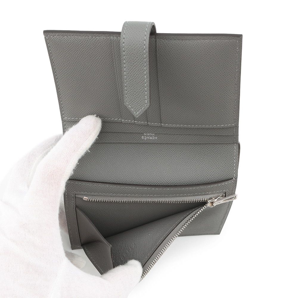 Hermes Bifold Wallet Bearn Compact Grimeia Silver Vo Madame — view 6