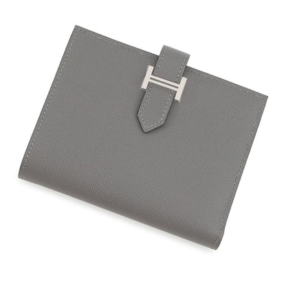 Hermes Bifold Wallet Bearn Compact Grimeia Silver Vo Madame