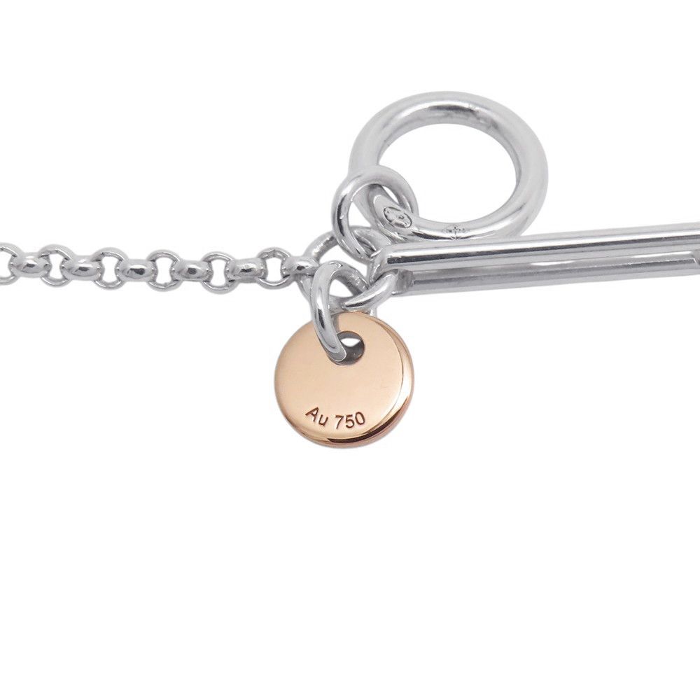 Hermes Necklace Exlibris PM 18k Pink Gold Pendant — view 9