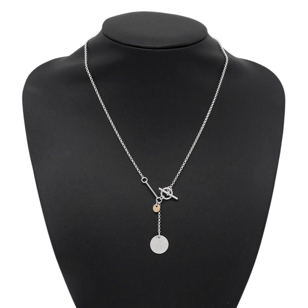 Hermes Necklace Exlibris PM 18k Pink Gold Pendant — view 4