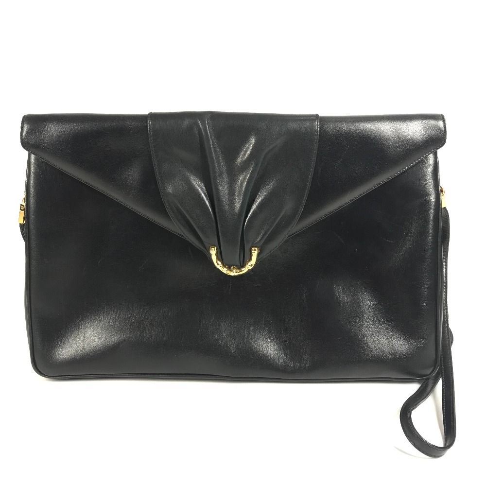 Gucci Shoulder Bag Logo 004 056 Leather Black