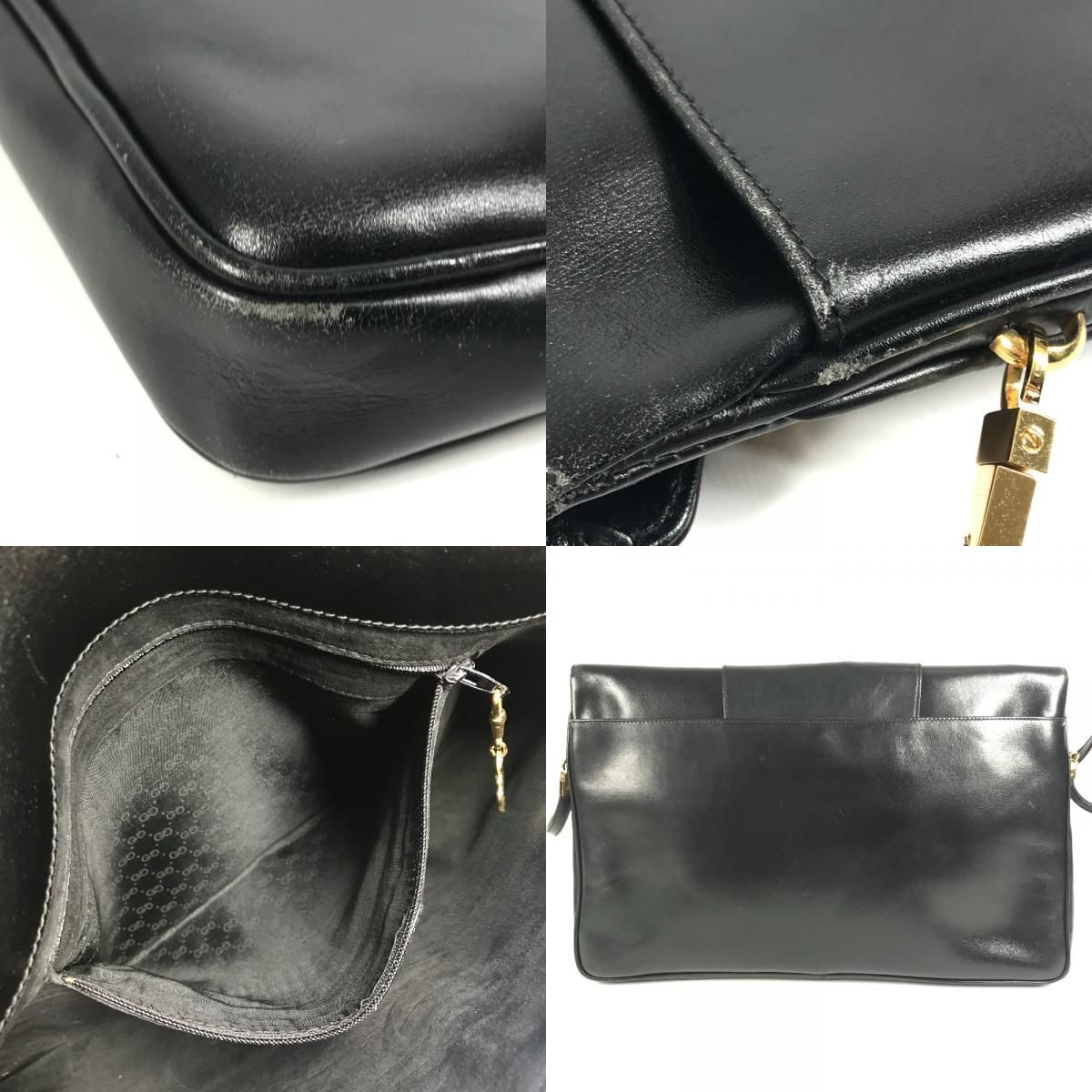 Gucci Shoulder Bag Logo 004 056 Leather Black — view 8