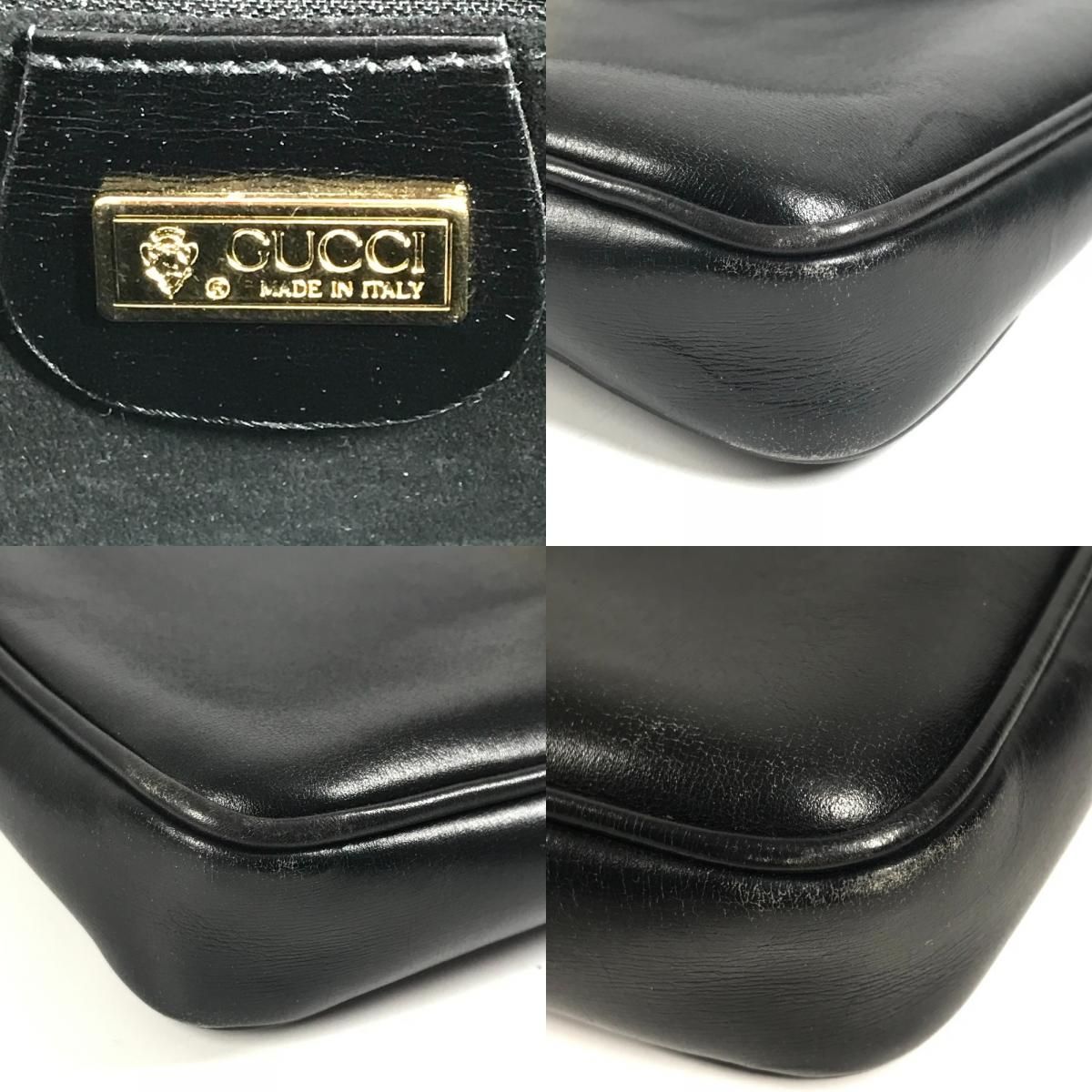 Gucci Shoulder Bag Logo 004 056 Leather Black — view 7