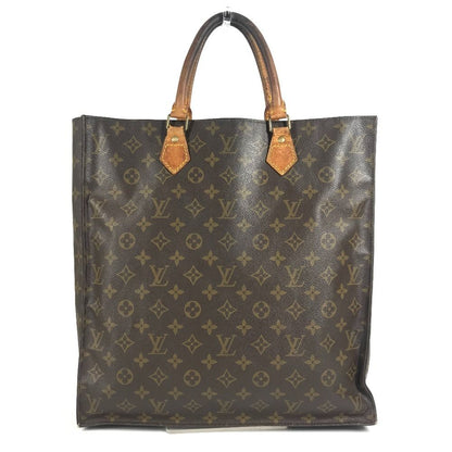 Louis Vuitton Handbag Sac Plat Monogram Canvas Brown