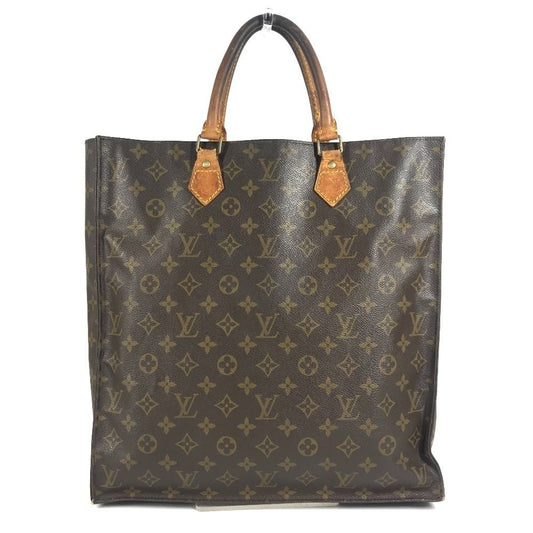 Louis Vuitton Handbag Sac Plat Monogram Canvas Brown