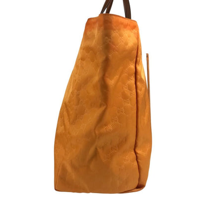Gucci Handbag GG Logo Leather Nylon Orange — view 4