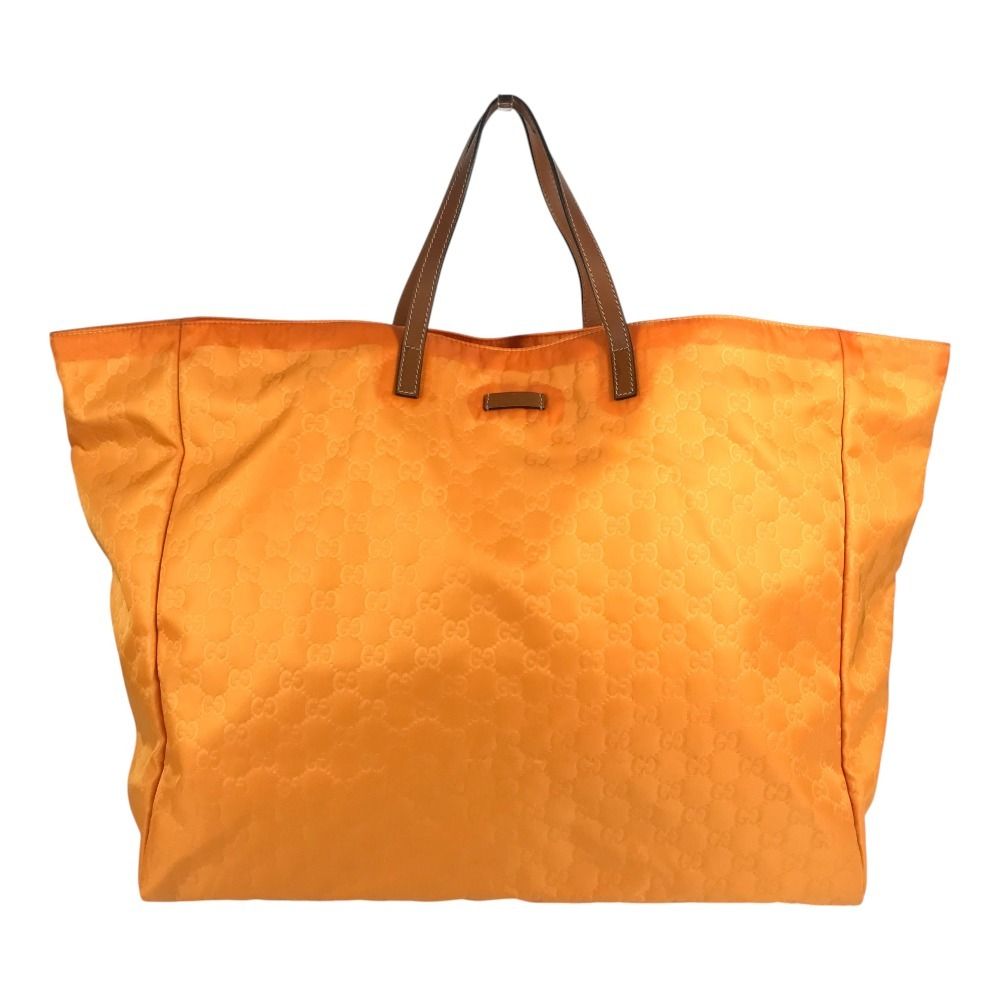 Gucci Handbag GG Logo Leather Nylon Orange