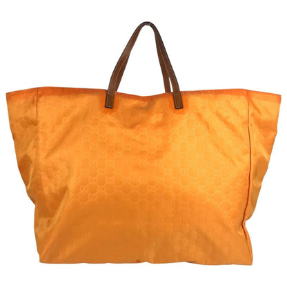 Gucci Handbag GG Logo Leather Nylon Orange — view 2