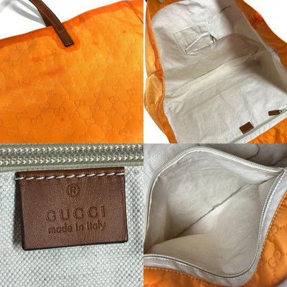 Gucci Handbag GG Logo Leather Nylon Orange — view 8