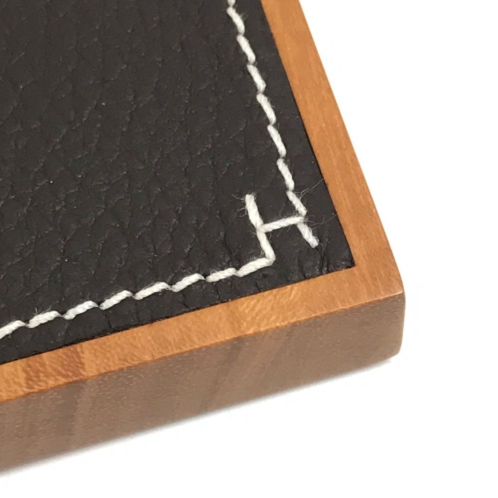 Hermes Case Large Matte Tray Leather Wood Brown — view 6