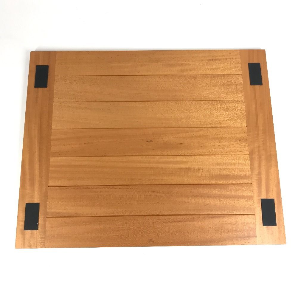 Hermes Case Large Matte Tray Leather Wood Brown — view 2