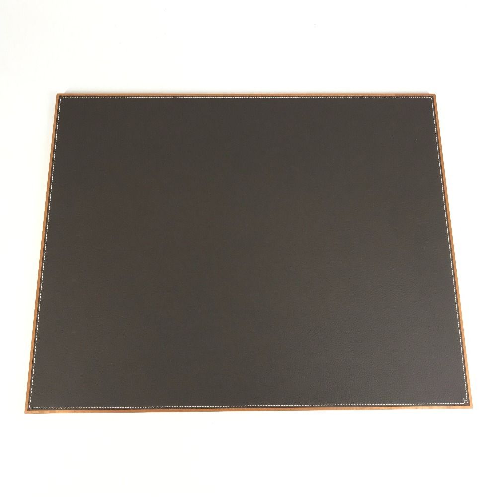 Hermes Case Large Matte Tray Leather Wood Brown