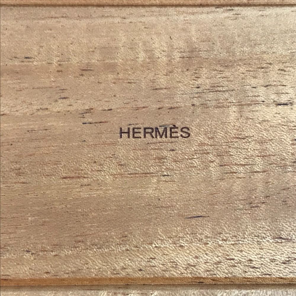 Hermes Case Large Matte Tray Leather Wood Brown — view 3