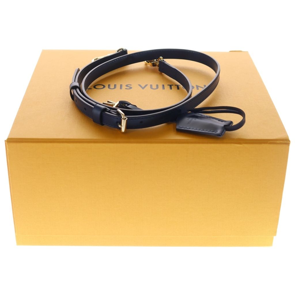Louis Vuitton Monogram Petite Valise 2-Way Shoulder Bag Blue Leather Gold — view 6