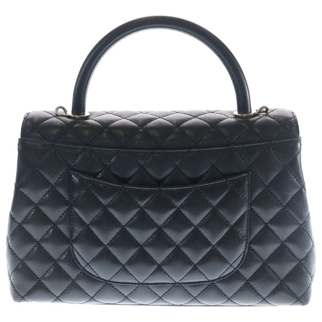 Chanel Coco Handle 29 2-Way Shoulder Bag Black Caviar Leather Gold — view 2