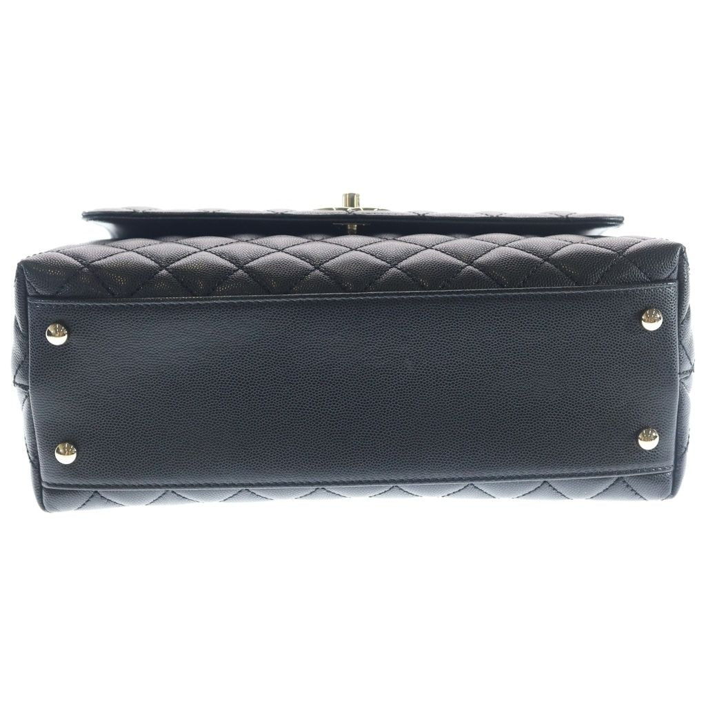 Chanel Coco Handle 29 2-Way Shoulder Bag Black Caviar Leather Gold — view 4