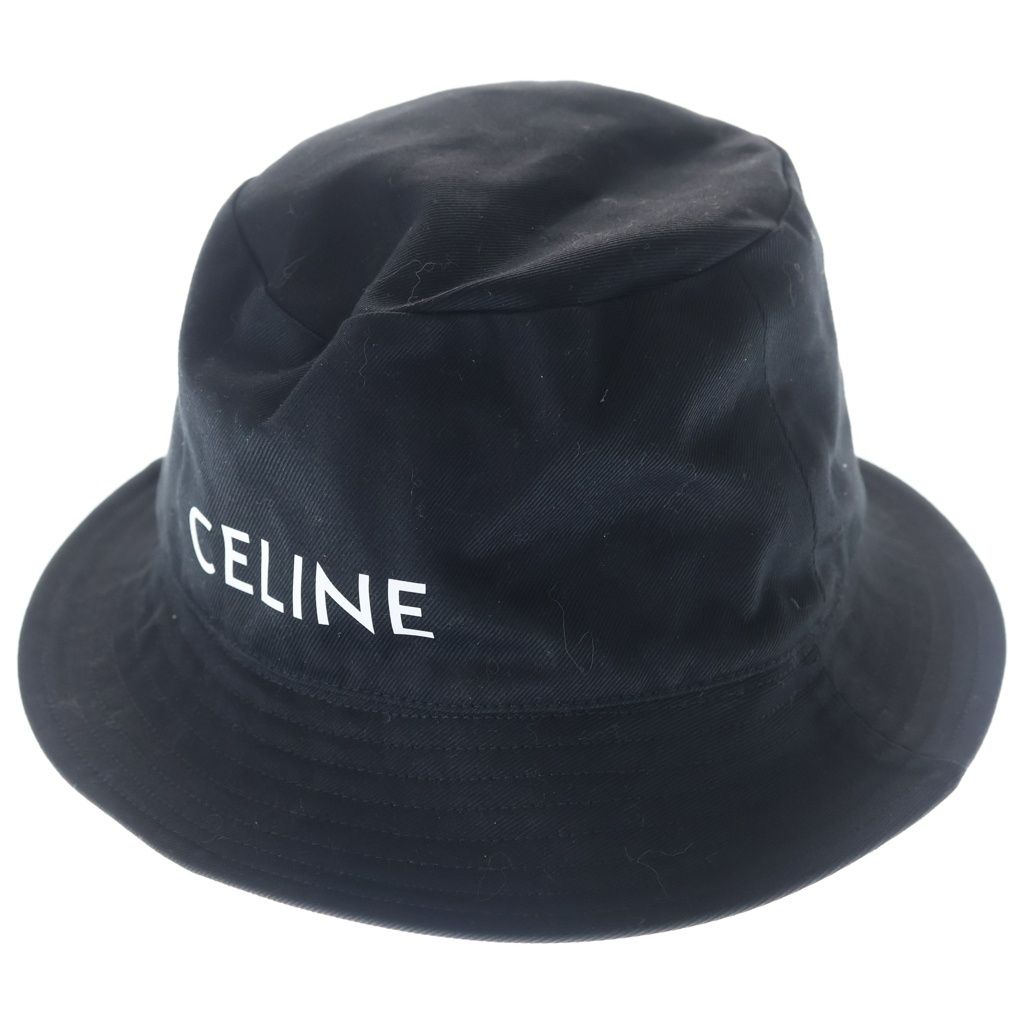 Celine Embroidered Print Bucket Hat Black