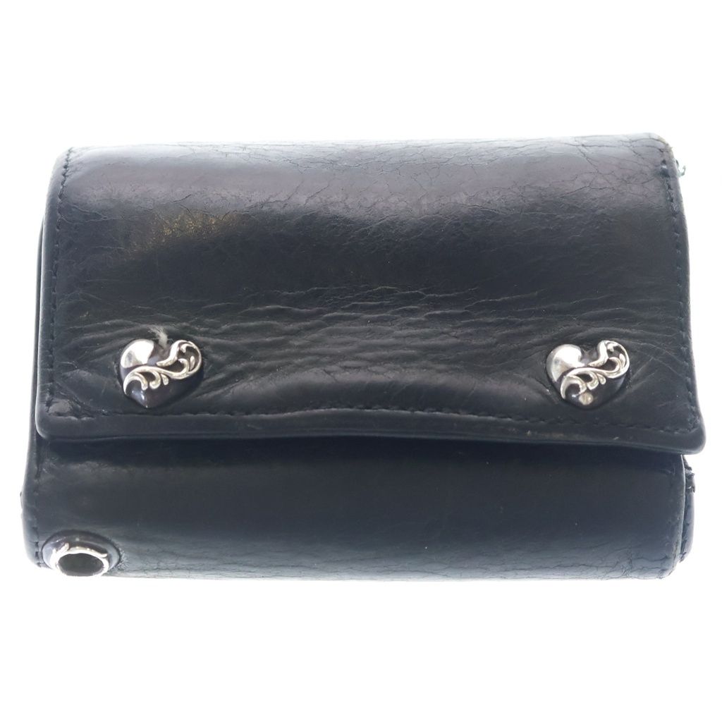 Chrome Hearts Boheart Tan Leather Wallet Black