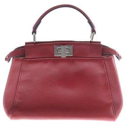 Fendi Peekaboo Mini Mon Star 2-Way Mini Shoulder Bag Red Leather 8 Silver — view 2