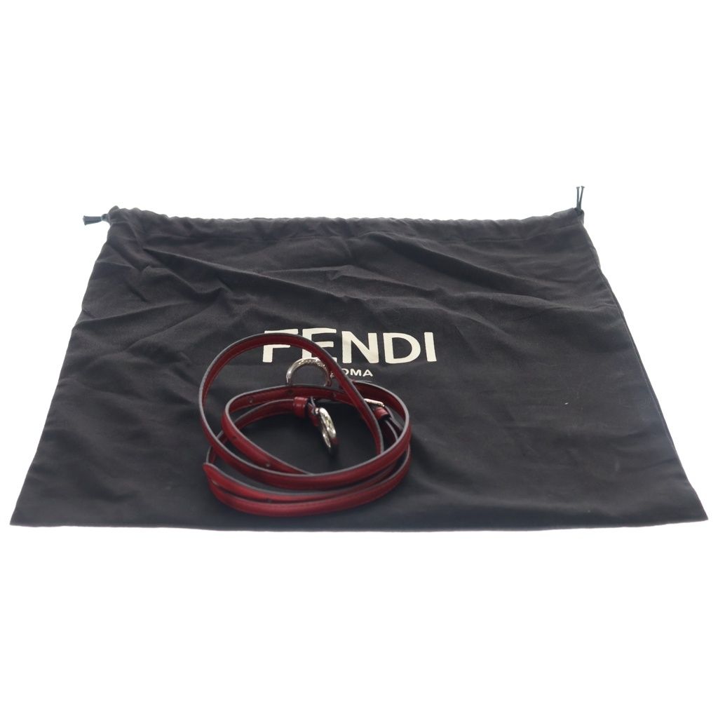 Fendi Peekaboo Mini Mon Star 2-Way Mini Shoulder Bag Red Leather 8 Silver — view 6