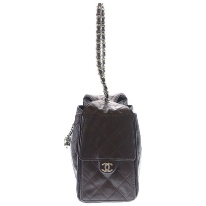 Chanel 25 Small Shoulder Bag Brown Calf Leather Silver — view 3