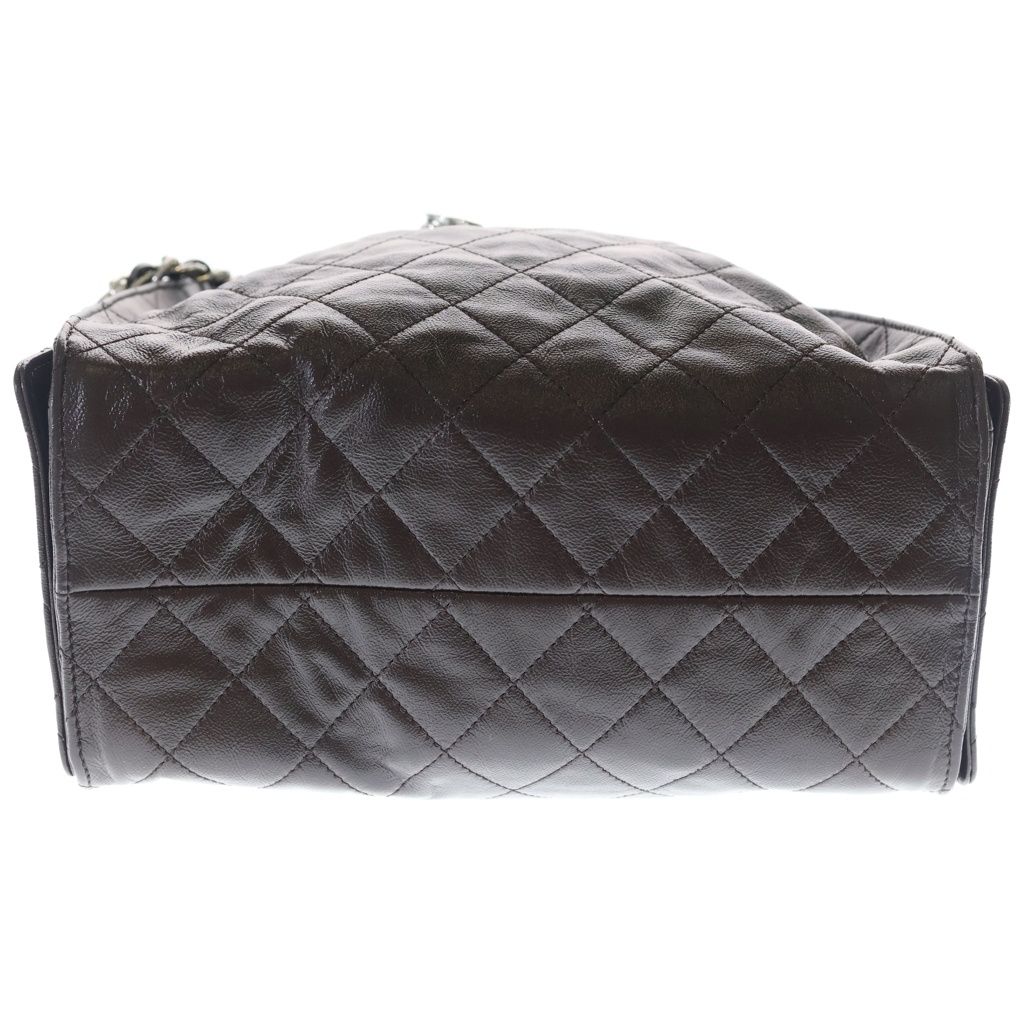 Chanel 25 Small Shoulder Bag Brown Calf Leather Silver — view 4