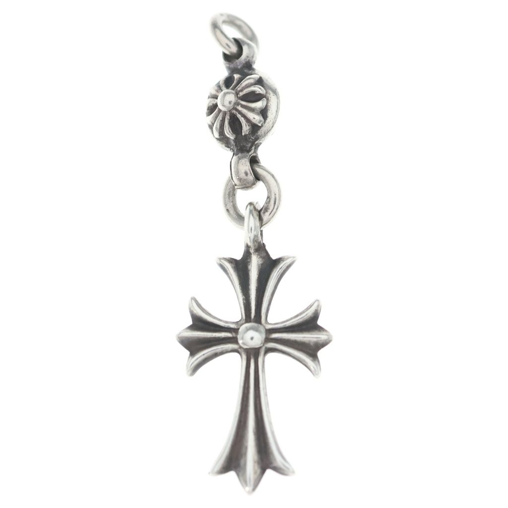 Chrome Hearts Vintage Tny CH Crs 1 Ball Tiny CH Cross Charm Pendant Top Silver