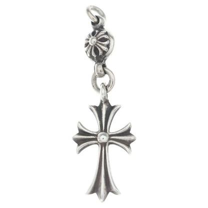 Chrome Hearts Vintage Tny CH Crs 1 Ball Tiny CH Cross Charm Pendant Top Silver