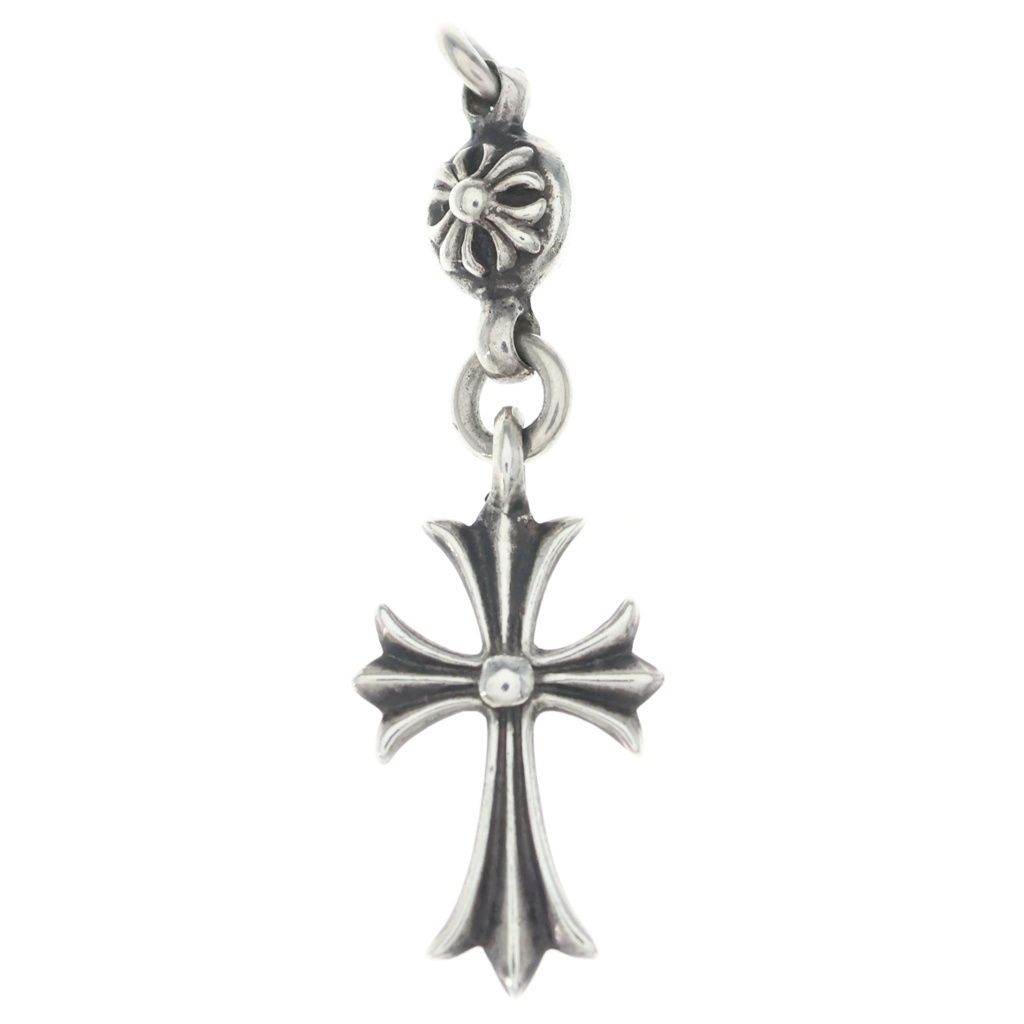 Chrome Hearts Vintage Tny CH Crs 1 Ball Tiny CH Cross Charm Pendant Top Silver — view 2