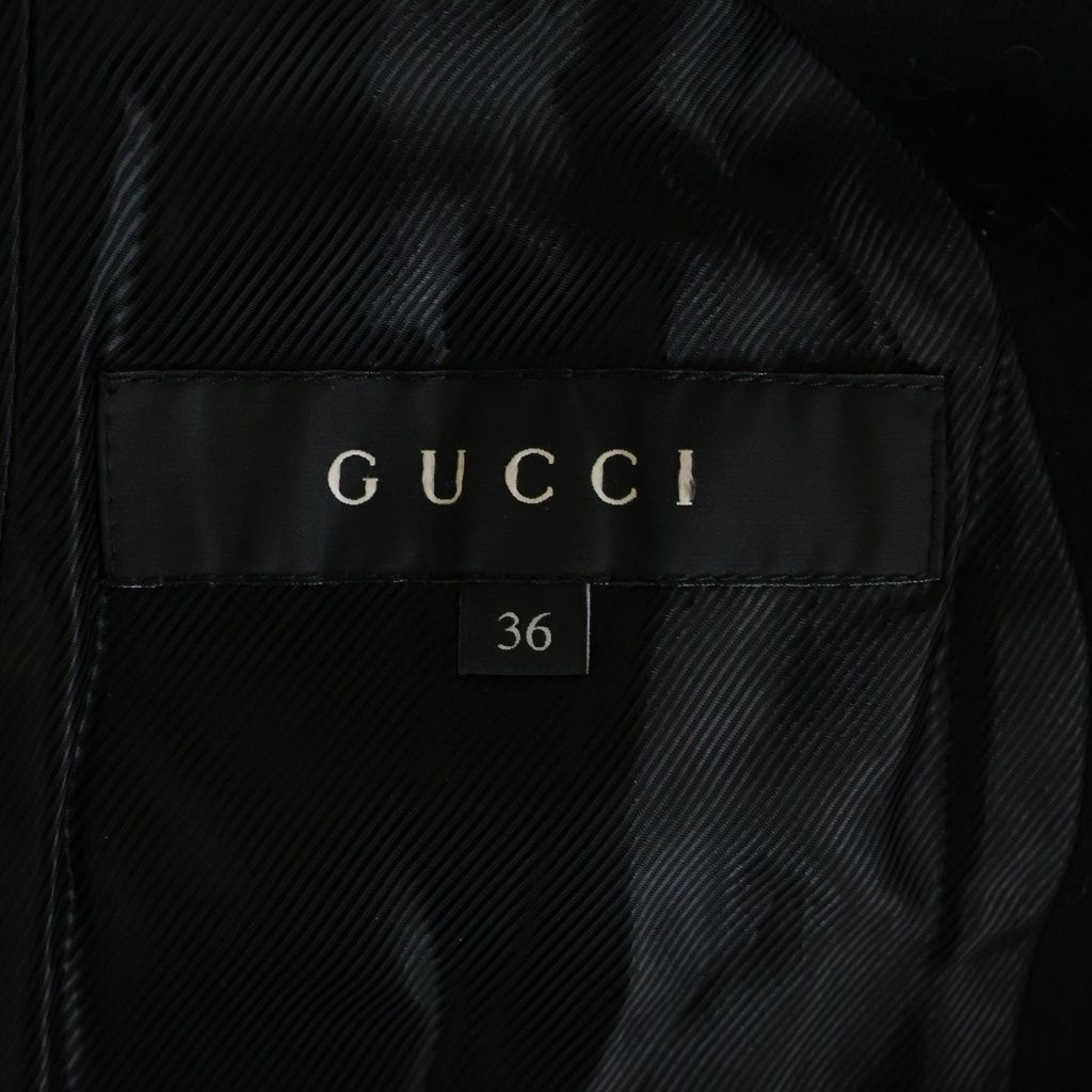 Gucci Button Wool Che Star Coat Black — view 6
