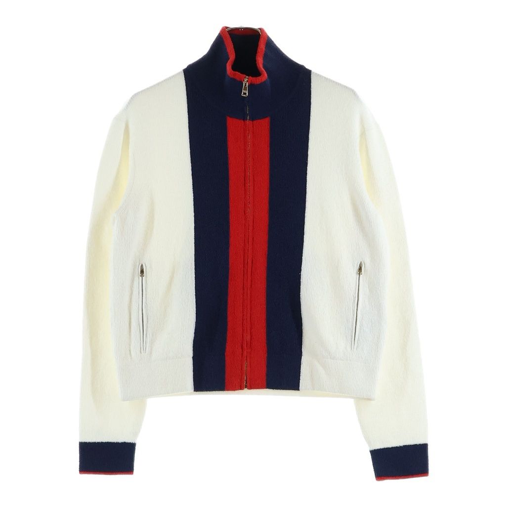 Gucci Web Knit Cardigan White Red Navy