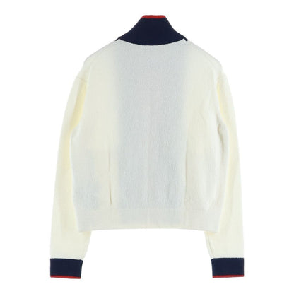 Gucci Web Knit Cardigan White Red Navy — view 2