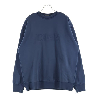 Dior Stone Island Logo Embroidery Crew Neck Pullover Sweatshirt Navy