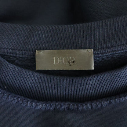 Dior Stone Island Logo Embroidery Crew Neck Pullover Sweatshirt Navy — view 7