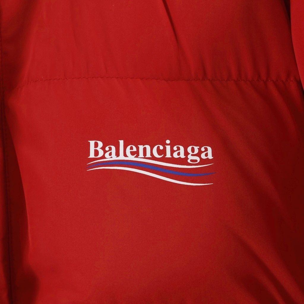 Balenciaga Campaign Logo Puffy Jacket Red — view 5