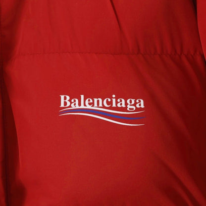 Balenciaga Campaign Logo Puffy Jacket Red — view 5