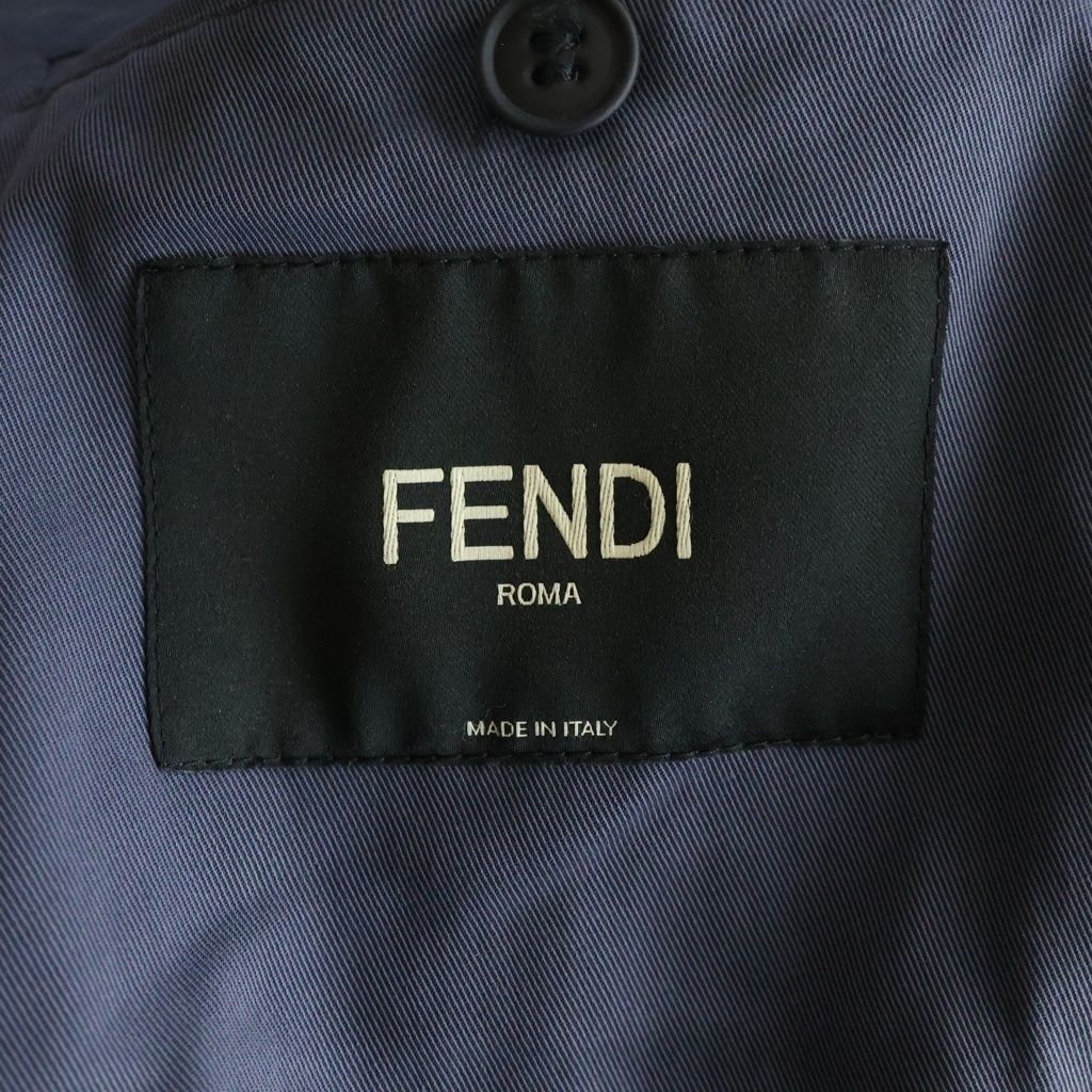 Fendi Multi Patch Hooded Jacket Coat Navy — view 7