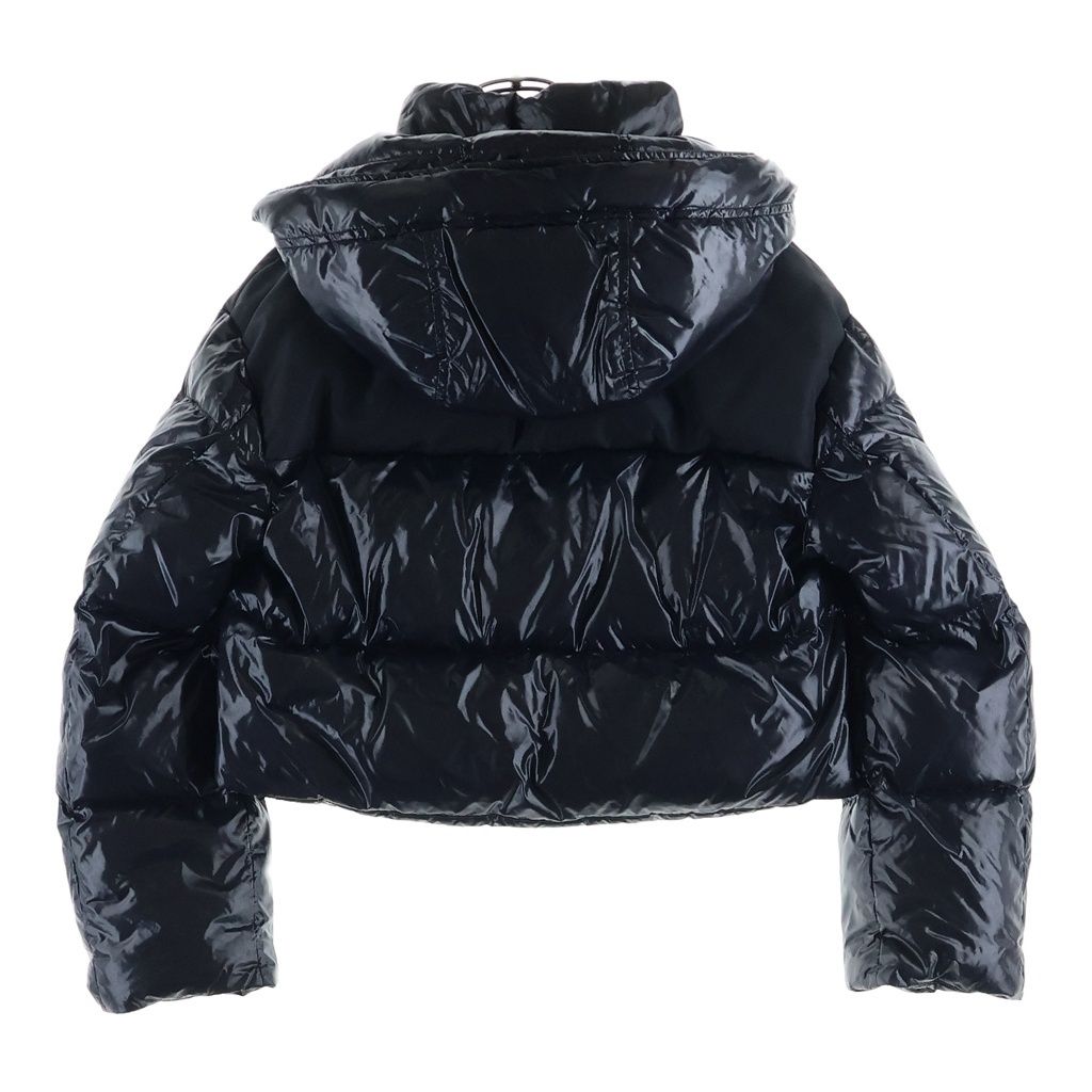Miu Miu Logo Patch Short Length Down Jacket Puffer Cropped Black — view 2