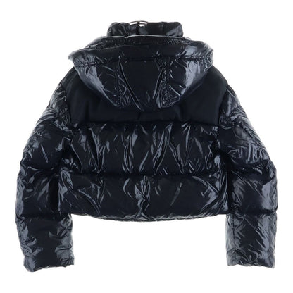 Miu Miu Logo Patch Short Length Down Jacket Puffer Cropped Black — view 2