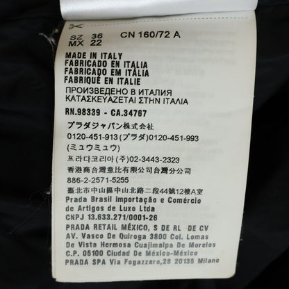 Miu Miu Logo Patch Short Length Down Jacket Puffer Cropped Black — view 8