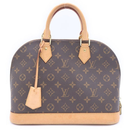 Louis Vuitton Monogram Alma PM Handbag Brown Leather Gold