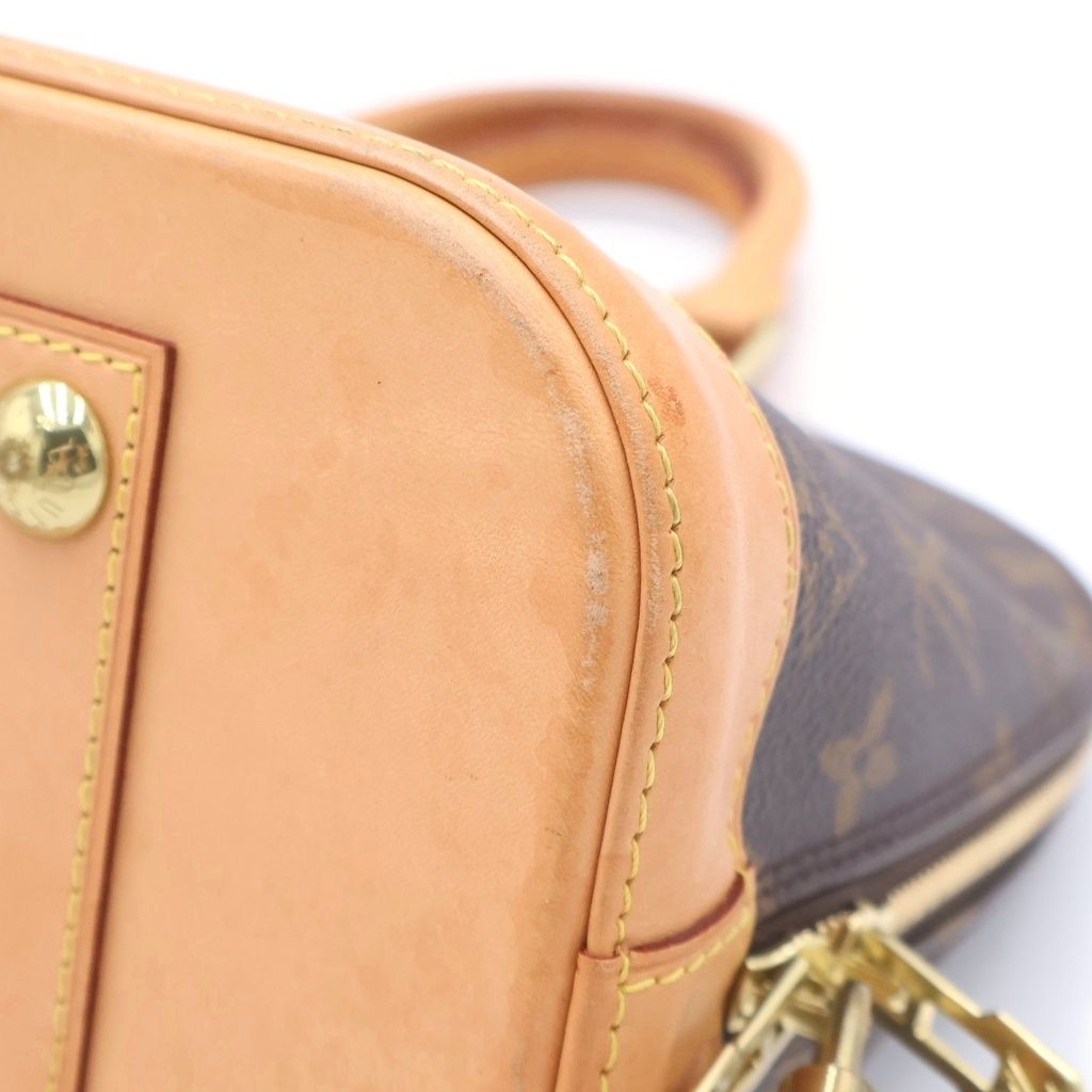 Louis Vuitton Monogram Alma PM Handbag Brown Leather Gold — view 6