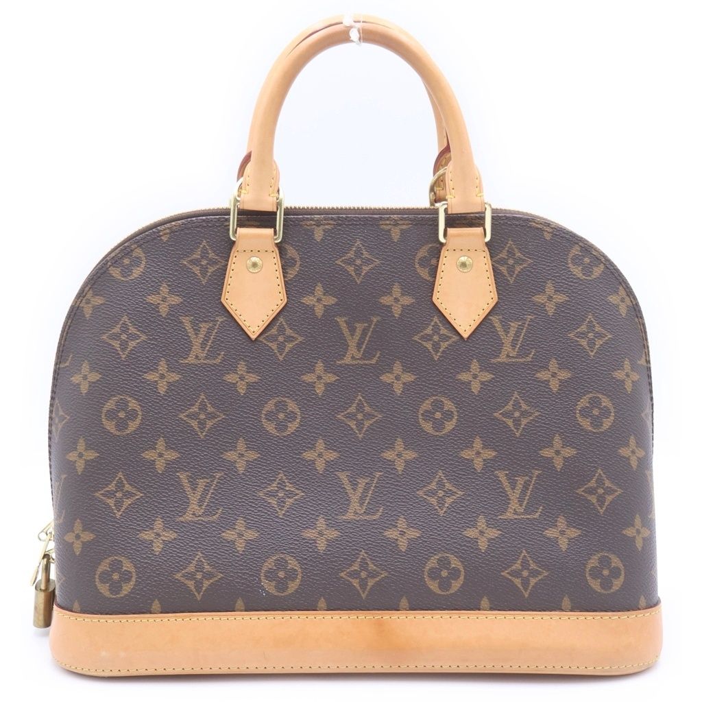 Louis Vuitton Monogram Alma PM Handbag Brown Leather Gold — view 2