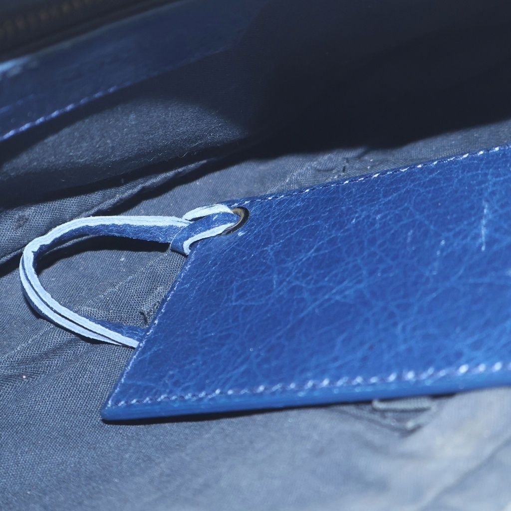 Balenciaga the Hip Mini Shoulder Bag Blue Leather Gold — view 3