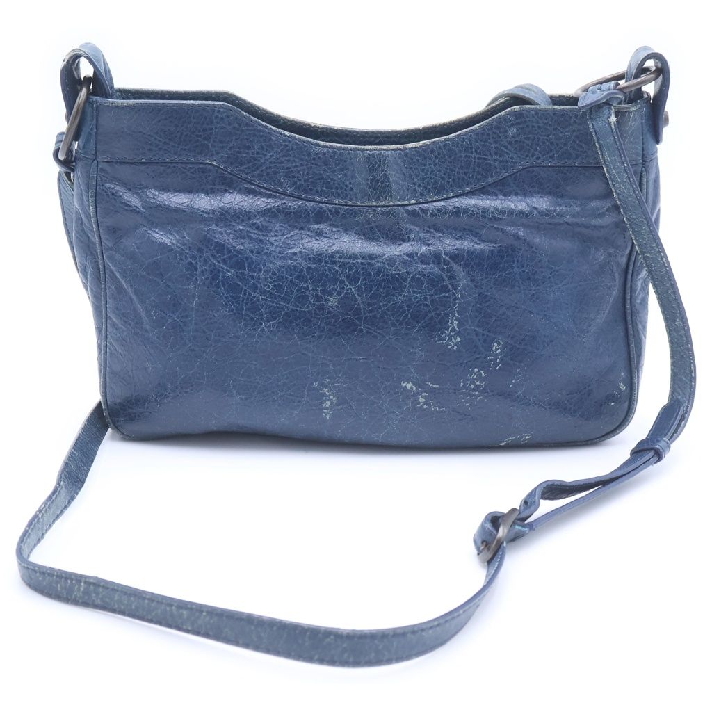 Balenciaga the Hip Mini Shoulder Bag Blue Leather Gold — view 2